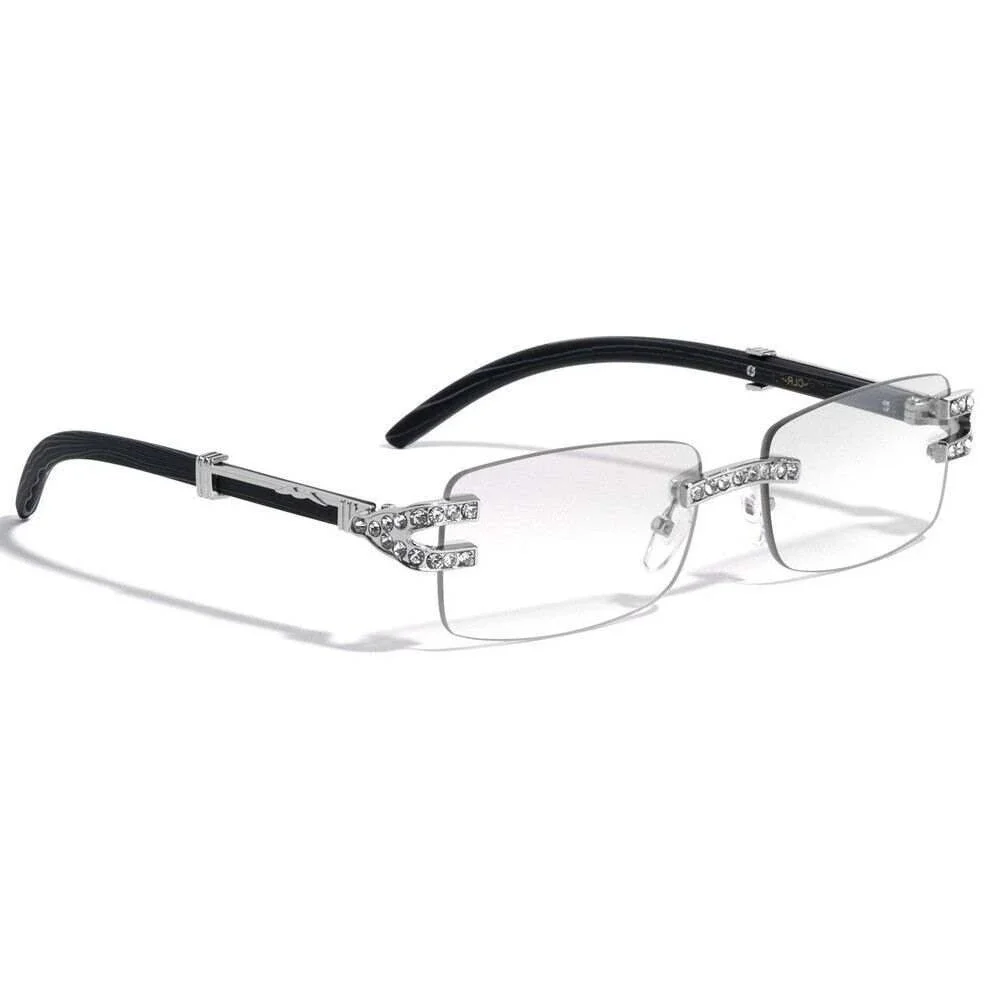 Sunglasses Women Square Rimless Clear Silver Luxury Festival Hip Hop Shades 2026